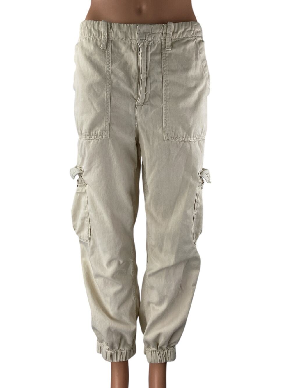 Urban Outfitters BDG White High Waist Jogger Utility Cargo Trousers Pants Size M